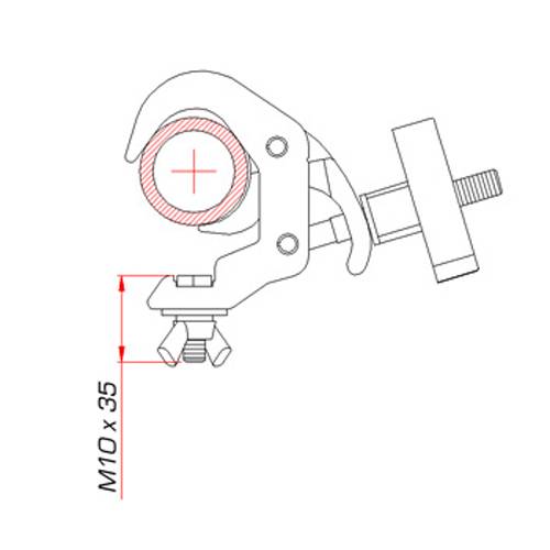 GUIL ABZ-07/E - Schnellbefestigungsklemme für Rohre mit Außen-Ø von 38,0-51,0mm (Belastbarkeit max. 100 kg) - silber