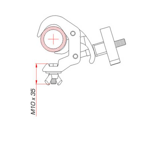 GUIL ABZ-07/E-N - Schnellbefestigungsklemme für Rohre mit Außen-Ø von 38,0-51,0mm (Belastbarkeit max. 100kg) - schwarz