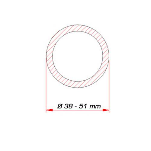 GUIL ABZ-07/E-N - Schnellbefestigungsklemme für Rohre mit Außen-Ø von 38,0-51,0mm (Belastbarkeit max. 100kg) - schwarz