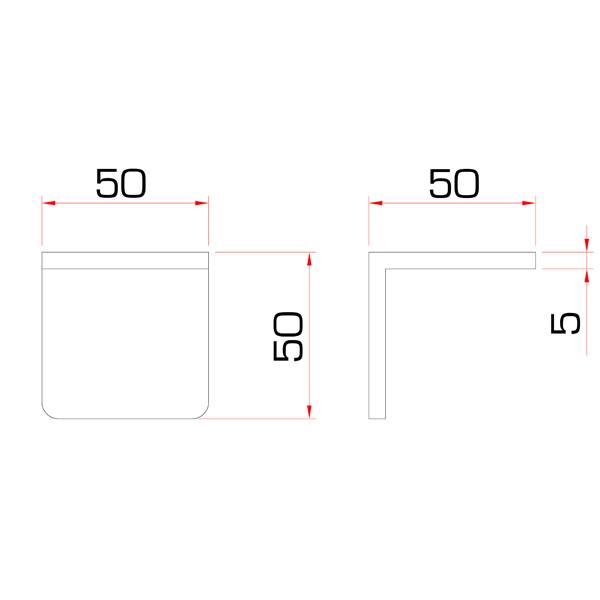 GUIL ABZ-60 - Scharniersystem für Hakenklemmen und Kupplungen (Belastbarkeit max. 75 kg | Maße 50 x 50 mm) - in schwarz