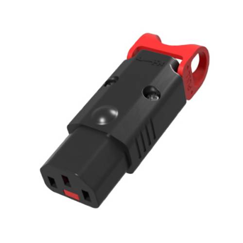 IEC LOCK PA130100BK - Abzugssichere Kaltgerätebuchse IEC-Lock+ C13 für Kabelmontage (250V | 3x 0,75mm² bis 3x 1,5mm²
