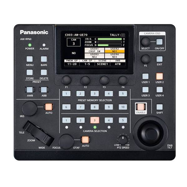 PANASONIC AW-RP60GJ - Kompakte Remote-Steuerungseinheit für PTZ-Kameras (3,5" LCD-Farbdisplay | PoE+)