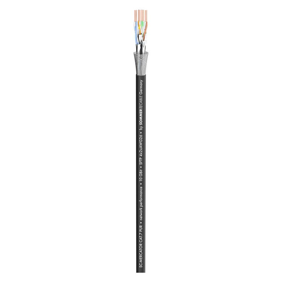 SOMMER CABLE Netzwerkkabel SC-Mercator CAT.7 PUR (4 x 2 x 0,14mm² | PUR Ø 6,50 mm | METERWARE) - in schwarz