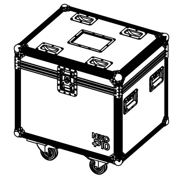 NEXO PNT-2CASE10 - Flight-Case mit Lenkrollen passend für 2x P10 Lautsprechersysteme