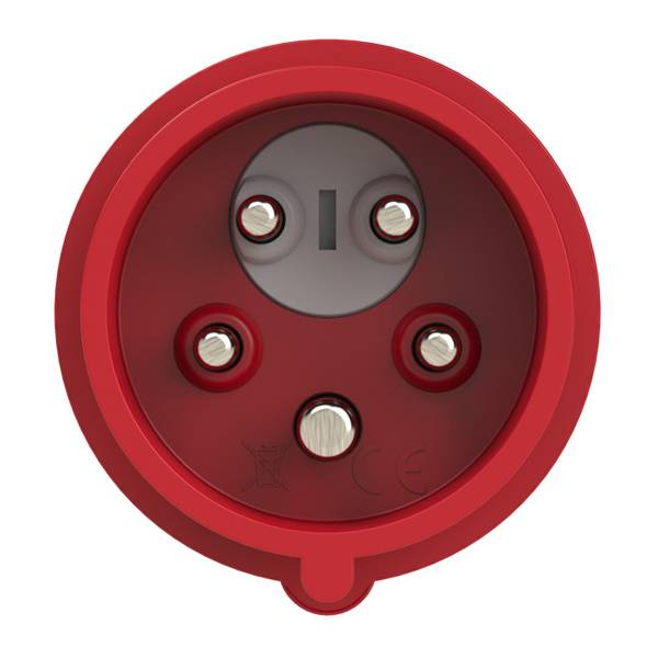 PC ELECTRIC 70152-6 - CEE-Phasenwender Stecker "SHARK" (400V / 16A | 5-polig 6h | IP67) - in rot/grau