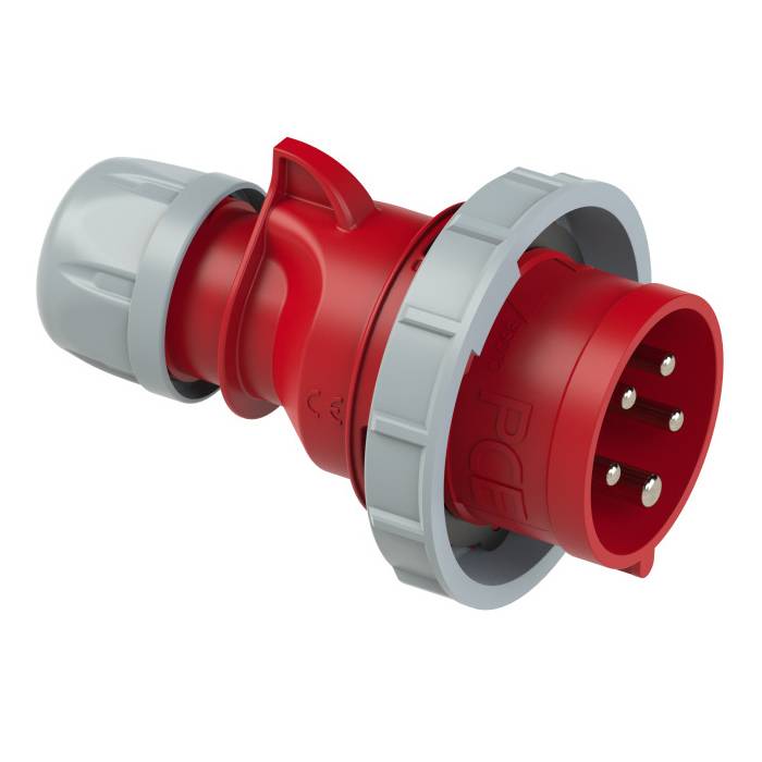 PC ELECTRIC 70252-6 - CEE-Phasenwender Stecker "SHARK" (400V / 32A | 5-polig 6h | IP67) - in rot/grau