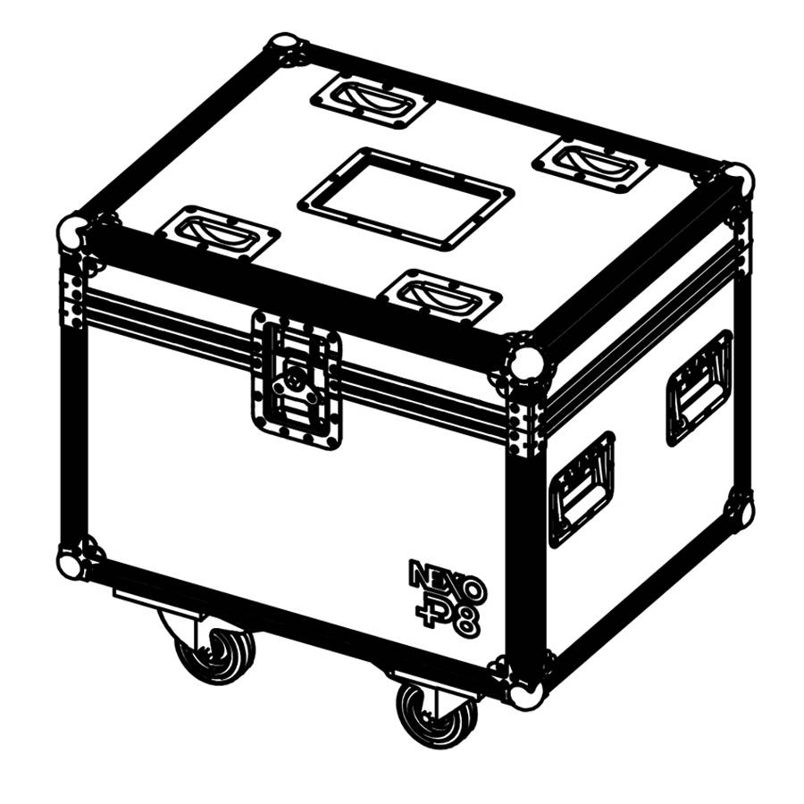 NEXO Flight-Case mit Lenkrollen passend für 4x P8 Lautsprechersysteme
