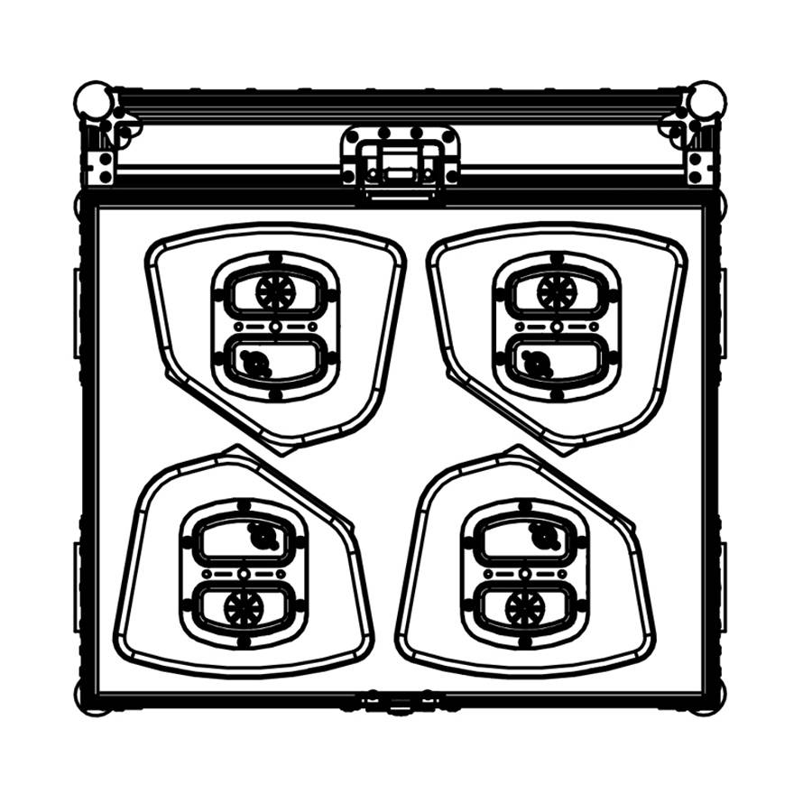 NEXO Flight-Case mit Lenkrollen passend für 4x P8 Lautsprechersysteme