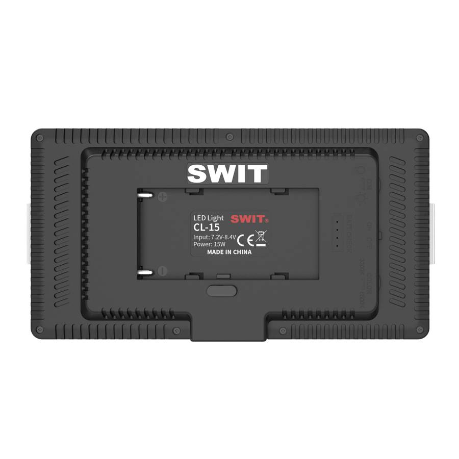 SWIT ELECTRONICS CL-15 - Kompaktes Bi-Color SMD LED Kamera Headlight (15 Watt | 550 Lux | 3.200 - 6.500 K) - schwarz