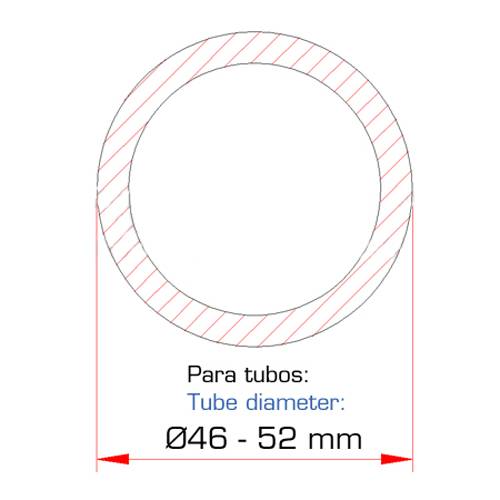 GUIL ABZ-50/N - Klemmkupplung für Rohre mit Außen-Ø von 46,0-52,0mm (Belastbarkeit max. 250kg | Aluminium) - schwarz