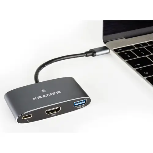 KRAMER KDock-1 - USB-C Hub Multiport Adapter (4K@30Hz | USB-C male / HDMI female | 1x USB 2.0/3.0 female / 1x USB-C KRAMER KDock-1 - USB-C Hub Multiport Adapter (4K@30Hz | USB-C male / HDMI female | 1x USB 2.0/3.0 female / 1x USB-C
