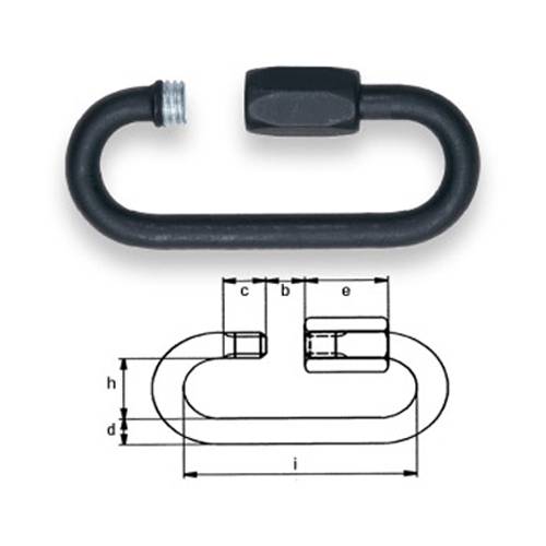 SAFETEX Kettenschnellverschluss "Blackline" mit großer Öffnung (DIN 56927 | Form B | WLL 140kg | Ø 5,00mm | bis max.