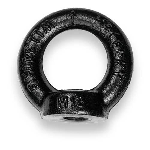 SAFETEX Ringmutter "Blackline" nach DIN 582 (WLL 360kg | Ø M12 | Material aus C15E) – schwarz