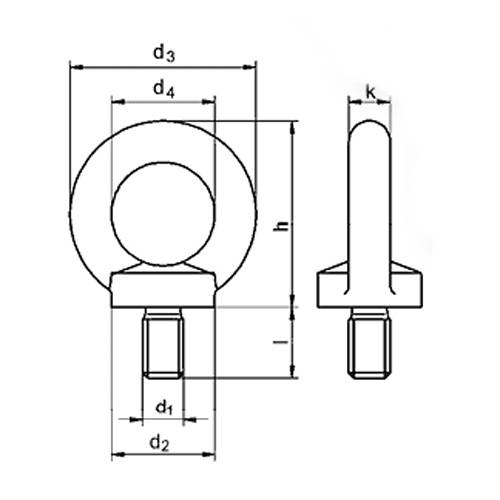 SAFETEX Ringschraube nach DIN 580 (WLL 700kg | Ø M16 | Material aus C15E) - verzinkt