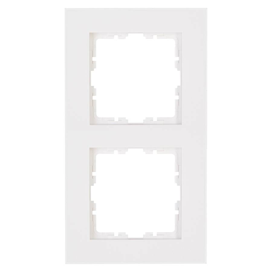 KOPP Abdeckrahmen 2-fach HK07 PURE (157 x 86 x 9,5 mm | IP20 | Klemmbefestigung) - in reinweiß