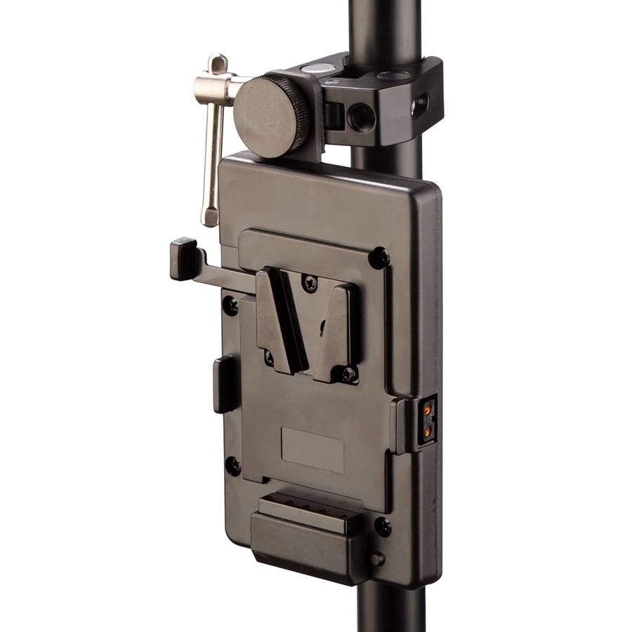 SWIT ELECTRONICS S-7200S - V-Mount Akkuplatte mit Klemme für Stativanschluss bis Ø 25-45mm (D-Tap Anschluss) - in