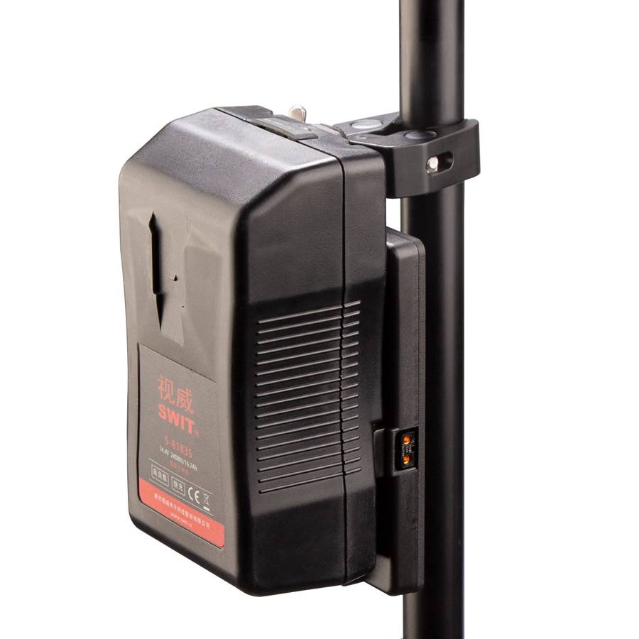 SWIT ELECTRONICS S-7200S - V-Mount Akkuplatte mit Klemme für Stativanschluss bis Ø 25-45mm (D-Tap Anschluss) - in