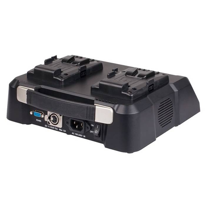 SWIT ELECTRONICS S-3812S - Dual-Schnellladegerät & Adapter für V-Mount Akkus (Ladestrom 3A/6A | Ladestandanzeige |