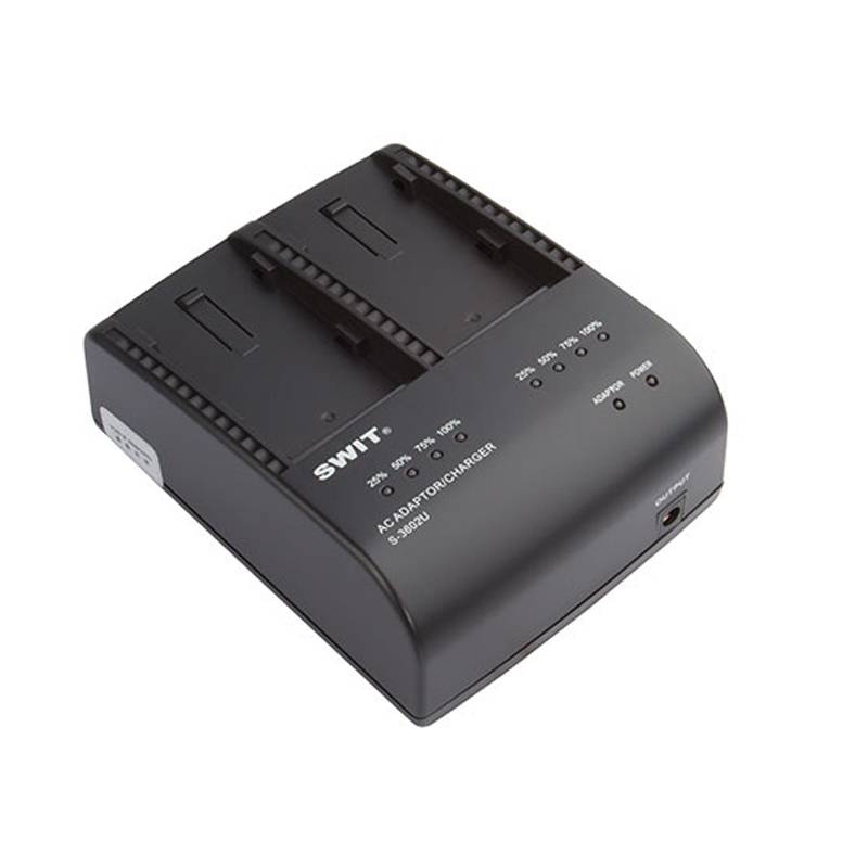 SWIT ELECTRONICS S-3602U - Dual-Ladegerät & Adapter für SWIT LB-SU75 | LB-SU98 und SONY BP-U Series (Ladestrom 2x 2A |
