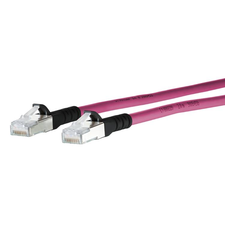 METZ CONNECT 1308451502-E - Patchkabel Cat.6A (2x RJ45-Stecker | AWG 26/7 | LSOH | Länge 1,50m) - in violett/schwarz