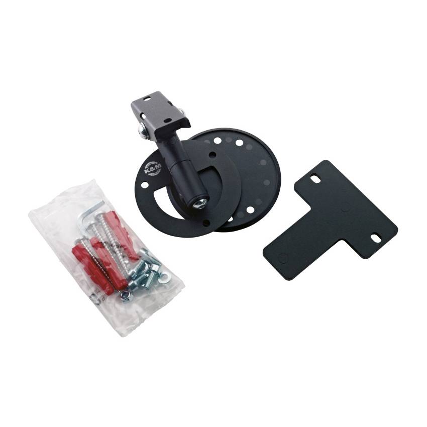 KOENIG & MEYER Universal Wandhalterung für Lautsprecherboxen (Aufnahmeplatte 100 x 90 mm | neig- und schwenkbar | max.