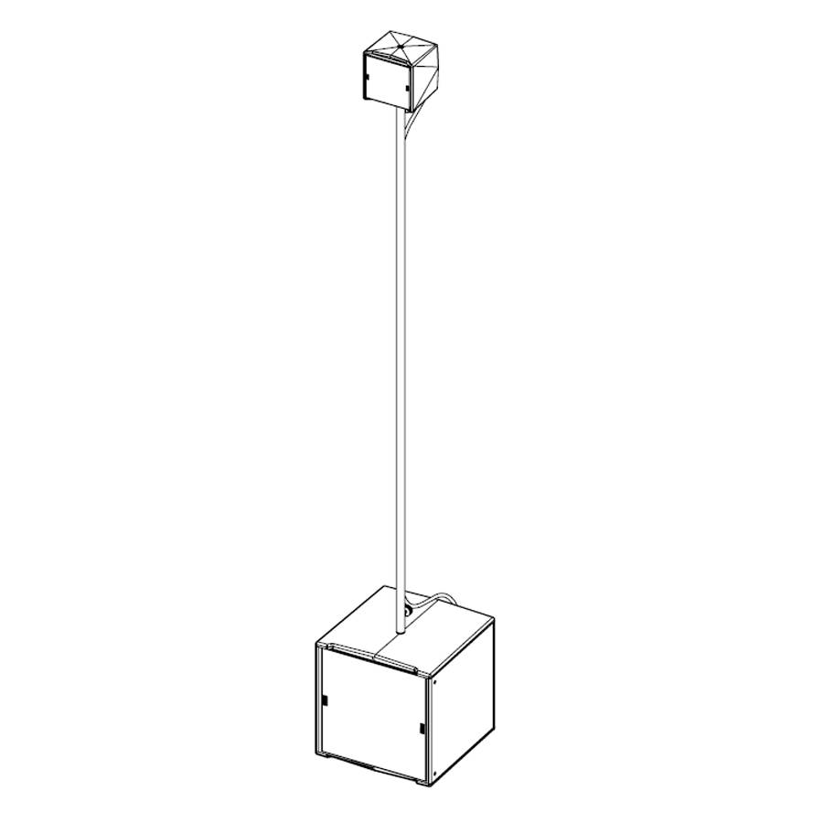 NEXO IDT-POLE20X1400 - Distanzstange für ID14 und IDS108 (Ø 20mm | Länge 1.400mm | incl. 2x M10 Adapter) - in schwarz