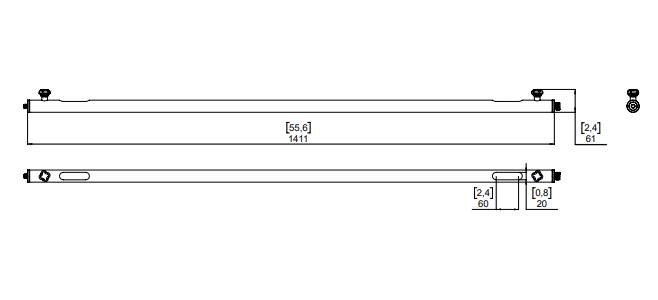 NEXO IDT-POLE32X1400 - Distanzstange für ID24 Lautsprecher (Ø32mm | 1.400mm | inkl. M10 & M20 Adapter) - in schwarz