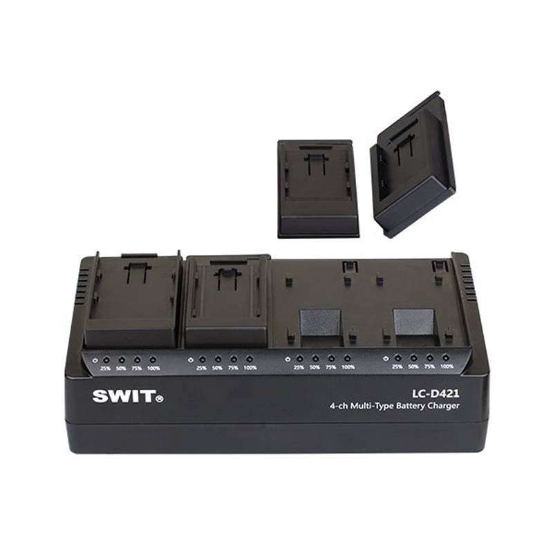 SWIT ELECTRONICS LC-D421 BODY - 4-Kanal Multi-Type Ladegerät mit austauschbaren DV-Akkuplatten (Ladestrom 2A |