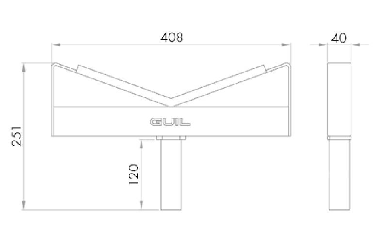 GUIL CV-10/H - Ladewanne mit Ø 35 mm Spigot für zylinderförmige Ladungen (Breite: 408 mm | geeignet für Teleskop-Lifte