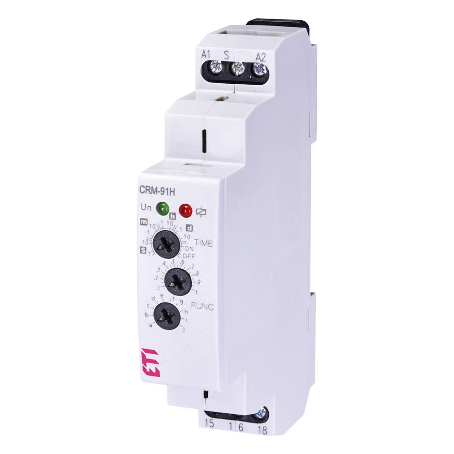 ETI 002470001 - AC/DC Zeitrelais CRM-91H UNI (Time range 0,1s - 10 Tage | 12-240 V | 16A | 1 Kontakt)