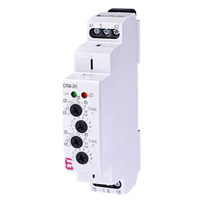 ETI 002470003 - AC/DC Zeitrelais CRM-2H UNI (Time range: 0,1s - 100 Tage | 12-240V | 16A | 1 Kontakt)