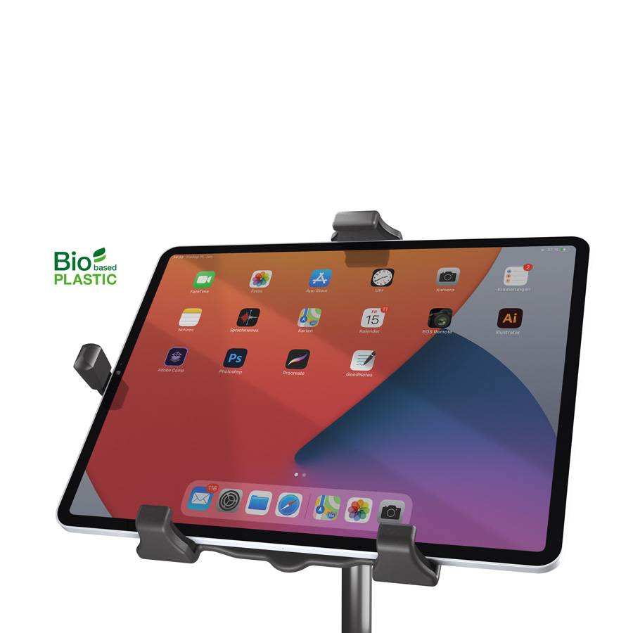 KOENIG & MEYER Tablet-PC-Stativ "Biobased" (Klemmbereich 158 - 280mm | Höhe 158 - 280mm | 360° drehbar) - in schwarz