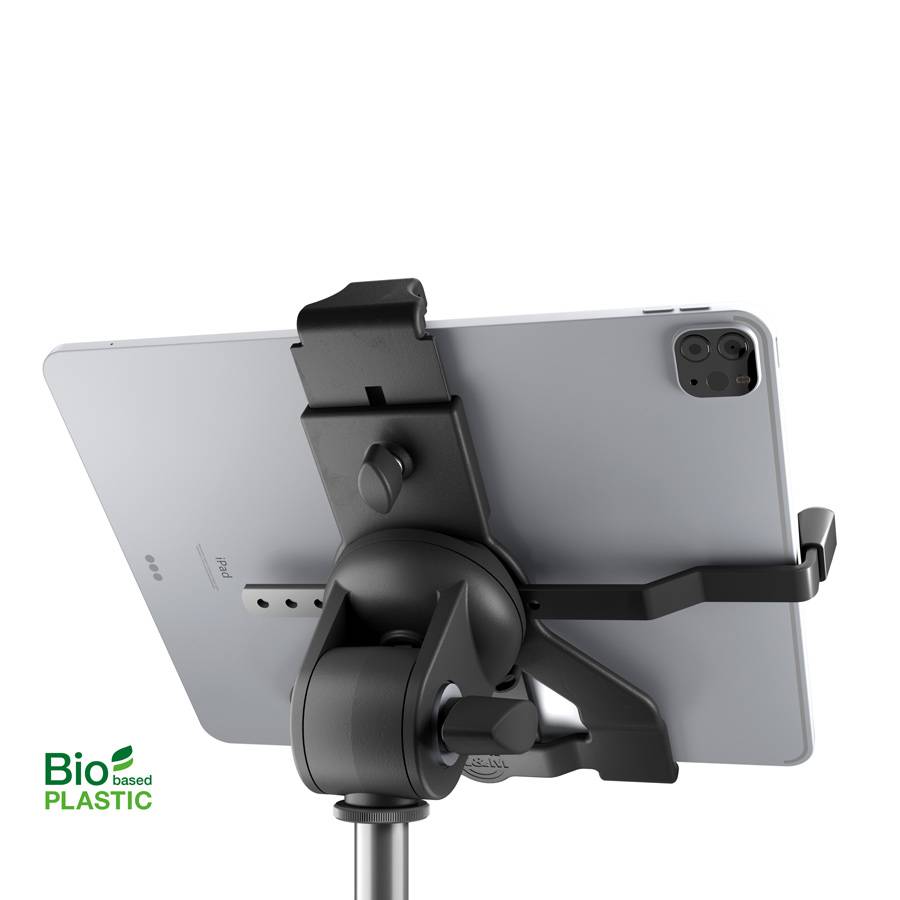 KOENIG & MEYER Tablet-PC-Stativhalter "Biobased" (Klemmbereich 158 - 280mm | 3/8" & 5/8" Gewinde | 360° drehbar) - in