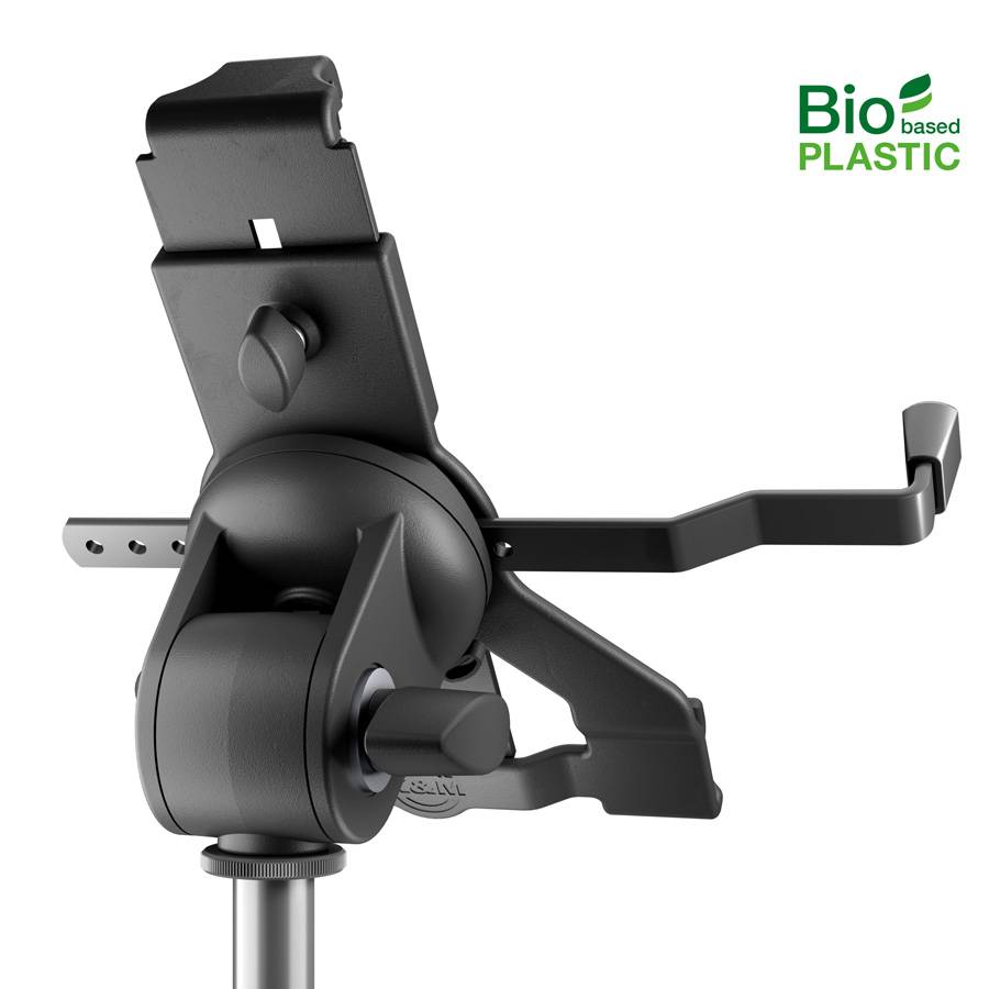 KOENIG & MEYER Tablet-PC-Stativhalter "Biobased" (Klemmbereich 158 - 280mm | 3/8" & 5/8" Gewinde | 360° drehbar) - in
