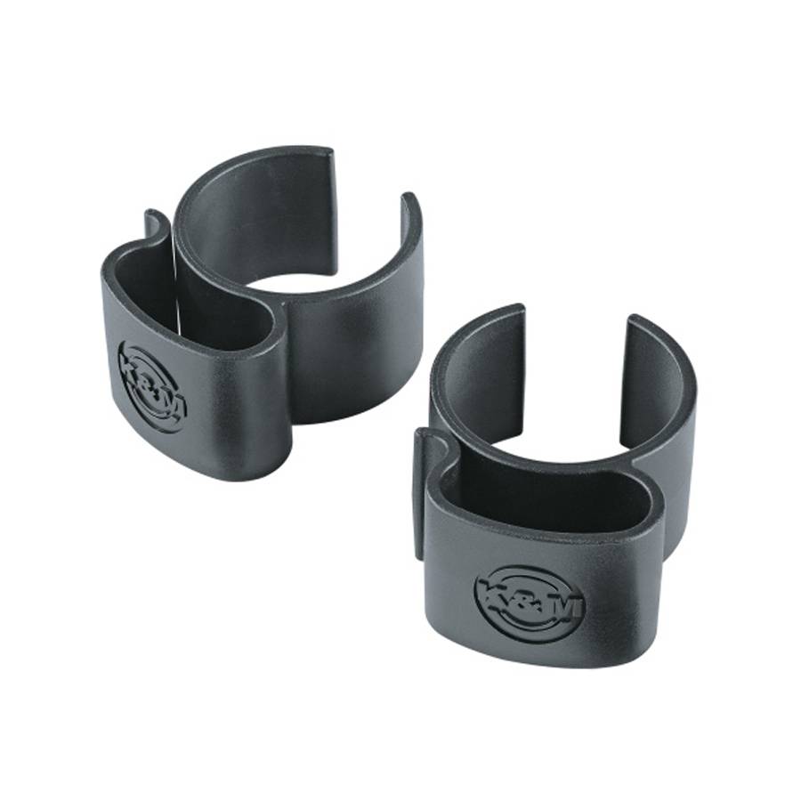 KOENIG & MEYER Kunststoff-Kabelklemmen für Boxen- und Leuchtenstative (für Rohr-Ø 35-42 mm | 2 Stück) - in schwarz