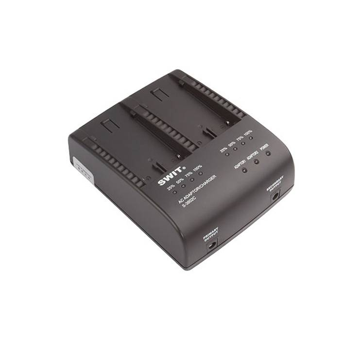 SWIT ELECTRONICS S-3602C - Dual-Ladegerät & Adapter für CANON BP Series Akkus (Ladestrom 2x 2A | Ladestandanzeige |