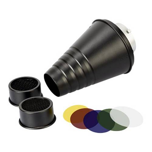 SWIT ELECTRONICS BA-ST3 - Snoot mit Honeycomb für Bowens Mount Leuchte (3,1" | Richtgitter mit 25° & 30° Abstrahlwinkel