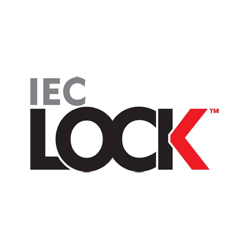 IEC LOCK Netzzuleitung (Schuko gewinkelt auf IEC-Lock C13 gerade | H05VV-F 3G1 | Länge 2,00m) - in schwarz