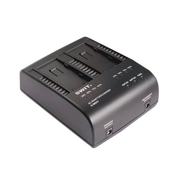 SWIT ELECTRONICS S-3602V - Dual-Ladegerät & Adapter für SWIT S-8823 | JVC BN-VF823 Akkus (Ladestrom 2x2A |