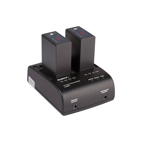 SWIT ELECTRONICS S-3602V - Dual-Ladegerät & Adapter für SWIT S-8823 | JVC BN-VF823 Akkus (Ladestrom 2x2A |