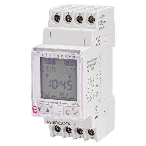 ETI 002472051 - AC Zeitrelais ASTROCLOCK-2 (Time range: Sonnenaufgang / Sonnenuntergang / feste Zeit / reduzieren | 230V