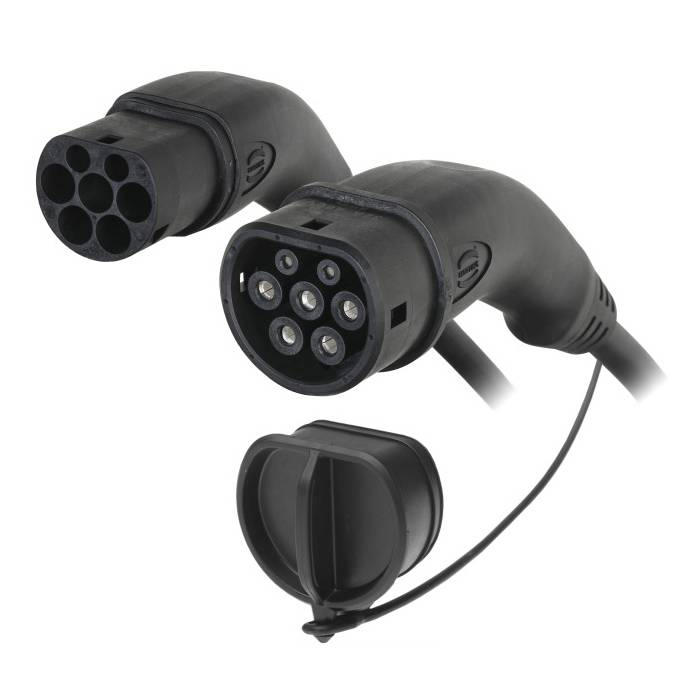 PC ELECTRIC Mobiles AC-Ladekabel "Mode3" mit Fahrzeug-Ladestecker & Infrastruktur-Ladestecker mit Schutzkappe (Typ2 /