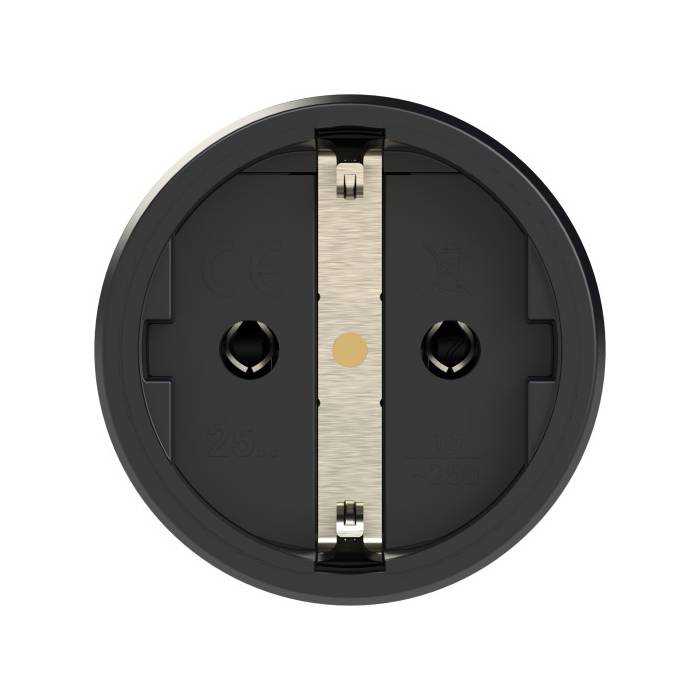 PC ELECTRIC SCHUKO-Kupplung "TOP TAURUS 2" mit LED-Betriebsspannungsanzeige (250V / 16A | 3-polig | IP20) - in schwarz