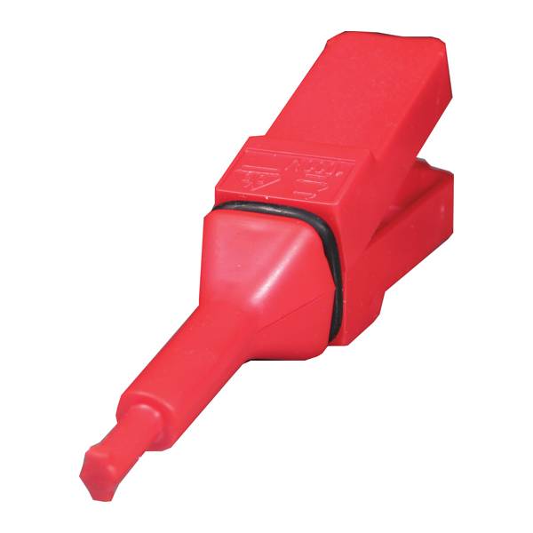 Eine rote zahnmedizinische Luft-Wasser-Spritzenspitze mit rechteckigem Griff und Düse zum Sprühen von Wasser oder Luft, verwendet in zahnmedizinischen Verfahren.