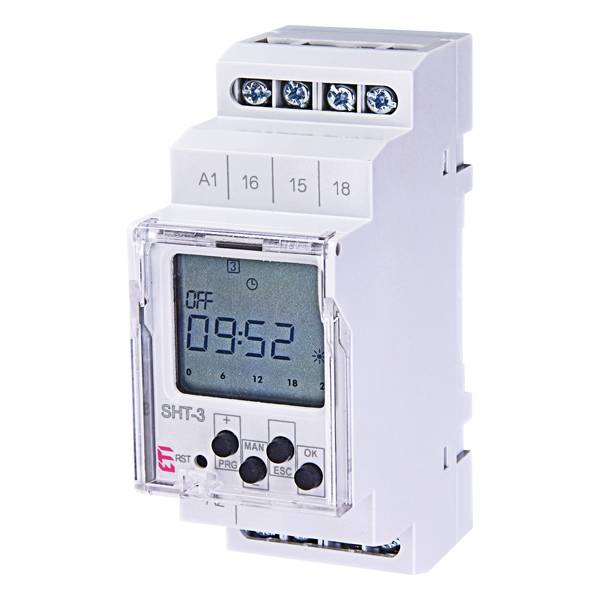 ETI 002470055 - AC Zeitrelais digital SHT-3 230V (Time range: täglich / wöchentlich / monatlich / jährlich | 230V | 16A
