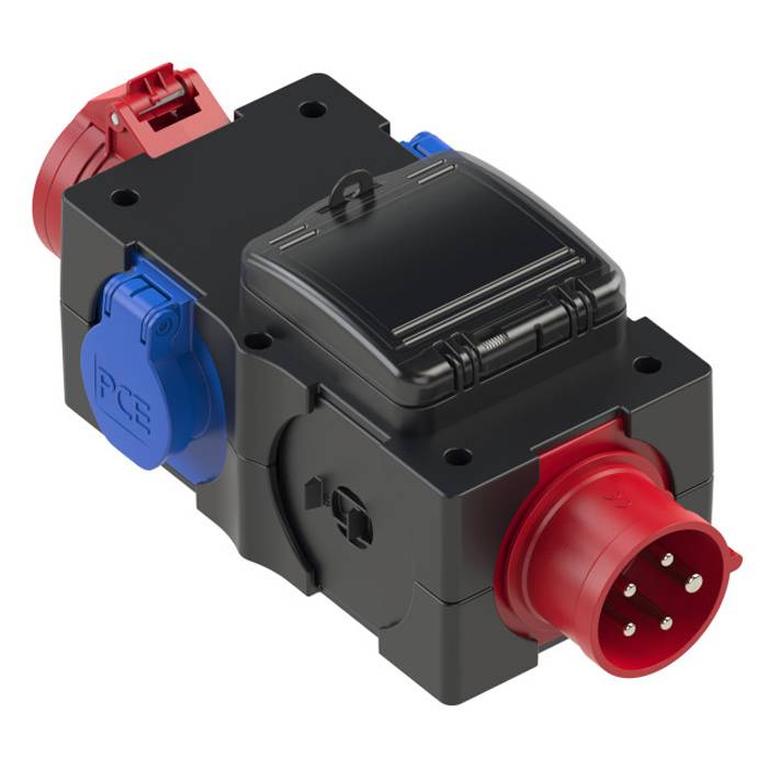 PC ELECTRIC Mobilverteiler "ST.ANTON" (Eingang: 1x CEE-Stecker 400V/16A/5-polig | Ausgang: 1x CEE-Steckdose