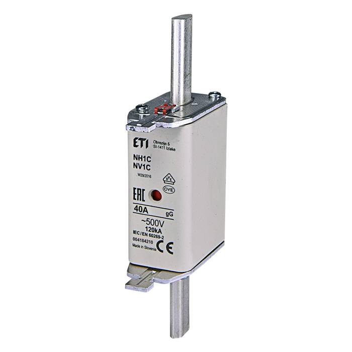 ETI 004184210 - AC Sicherungseinsatz NH1C gG 40A/500V (Typ NH | 500V | 40A | Kombinationssicherungsstatusanzeige)