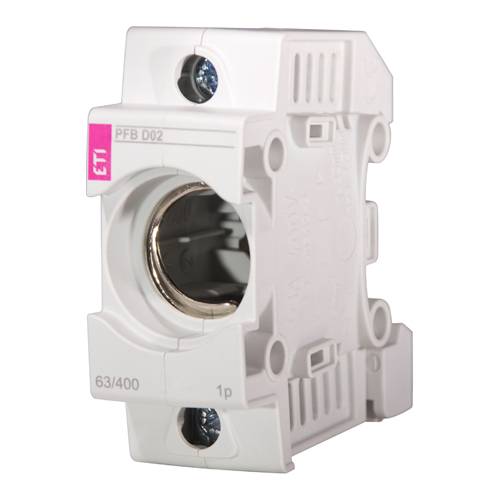 ETI 002510021 - Kunststoff Sicherungssockel PFB D02 1p (Größe: D02 | Abmessungen: E18 | 63A | 1-polig | 35mm