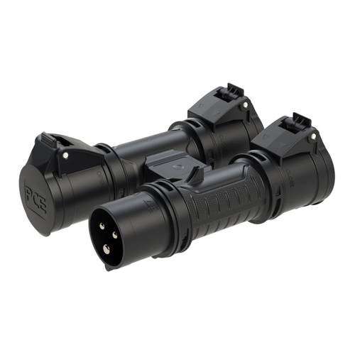 PC ELECTRIC 94327000 - Mehrfachsteckdose (Eingang: 1x CEE-Stecker 16A/3-polig 6h | Ausgang: 3x CEE-Steckdosen