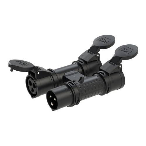 PC ELECTRIC 94327000 - Mehrfachsteckdose (Eingang: 1x CEE-Stecker 16A/3-polig 6h | Ausgang: 3x CEE-Steckdosen